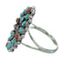 Turquoise And Coral Sterling Silver Southwest Ring Size 6-3/4 AX82024
