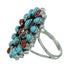 Turquoise And Coral Authentic Sterling Silver Southwest Ring Size 6-1/2 AX82047