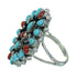 Turquoise And Coral Authentic Sterling Silver Ring Size 5-1/4 AX82046