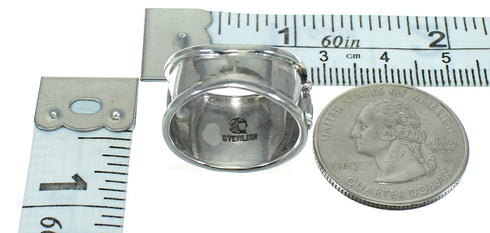 Turquoise And Coral Silver Jewelry Southwest Ring Size 7-1/2 AX82225