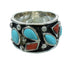 Turquoise And Coral Silver Jewelry Southwestern Ring Size 5 AX82226