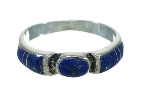 Southwest Lapis And Sterling Silver Ring Size 6-3/4 YX69935