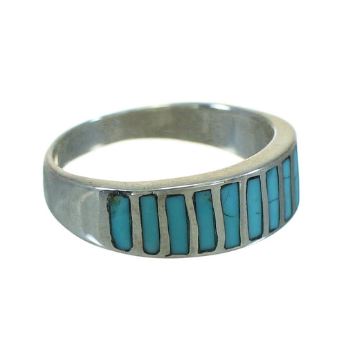 Turquoise Inlay And Sterling Silver Southwest Ring Size 6-1/4 YX69945