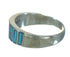Turquoise Inlay And Sterling Silver Southwest Ring Size 6-1/4 YX69945