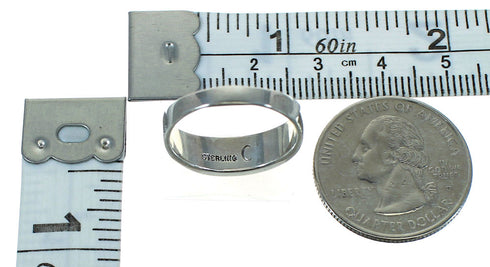 Turquoise Inlay And Sterling Silver Southwest Ring Size 6-1/4 YX69945