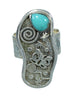 Southwest Turquoise Silver Butterfly Ring Size 7-1/2 YX69956