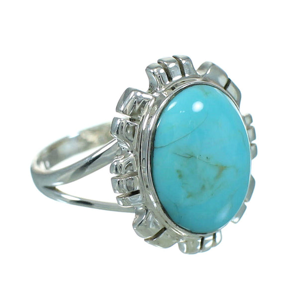Turquoise And Silver Southwestern Ring Size 4-3/4 YX69962