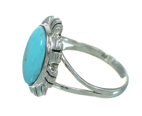 Turquoise And Silver Southwestern Ring Size 4-3/4 YX69962