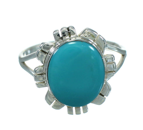 Southwestern Turquoise And Sterling Silver Jewelry Ring Size 4-3/4 YX69985