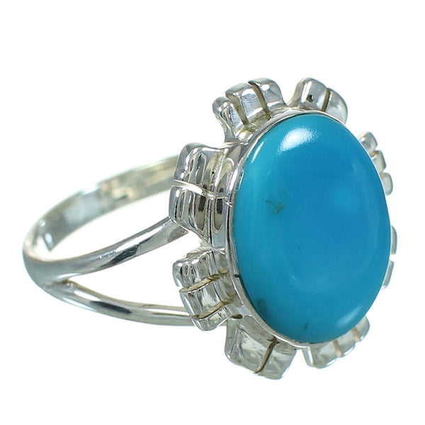 Turquoise And Sterling Silver Southwestern Jewelry Ring Size 7-1/4 YX69997