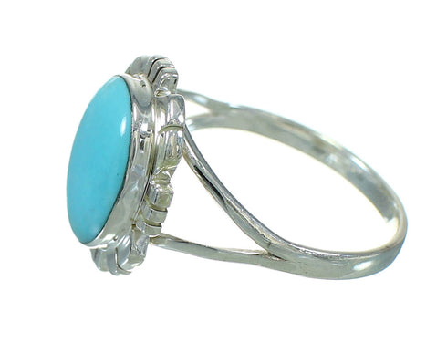 Turquoise And Genuine Sterling Silver Southwest Jewelry Ring Size 4-3/4 YX69999