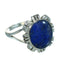 Southwest Lapis And Silver Ring Size 4-1/2 YX70016