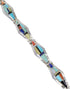 Southwest Sterling Silver Multicolor Link Bracelet AX65937
