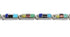 Multicolor Inlay Genuine Sterling Silver Link Bracelet AX65942