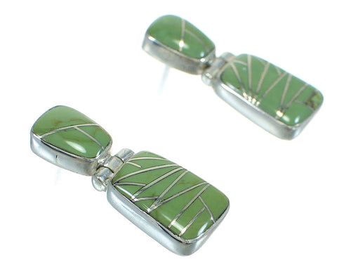Sterling Silver Turquoise Post Dangle Earrings VX64235
