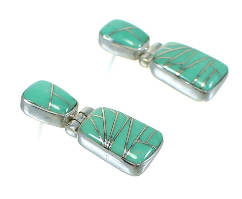 Southwest Sterling Silver Turquoise Post Dangle Earrings VX64241