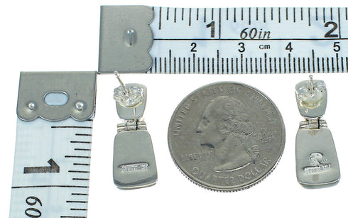 Southwest Sterling Silver Turquoise Post Dangle Earrings VX64241