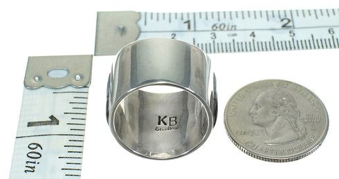 Silver Native American Pueblo Design Multicolor Ring Size 7-3/4 QX70455