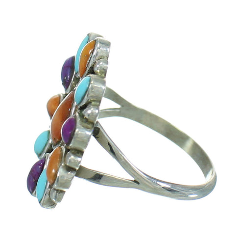 Sterling Silver Multicolor Ring Size 7 QX70487