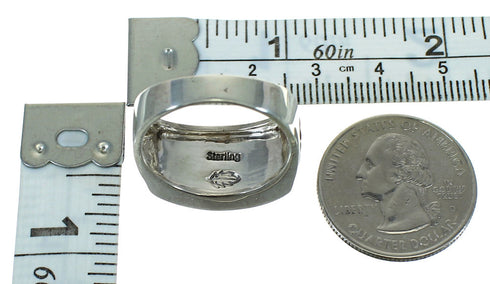Sterling Silver Native American Village Design Multicolor Ring Size 10-3/4 QX70549
