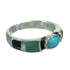 Silver Southwest Multicolor Inlay Ring Size 8-3/4 QX70696