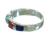 Authentic Sterling Silver Southwestern Multicolor Inlay Ring Size 6-3/4 QX70689