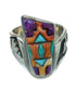 Multicolor Inlay Southwest Silver Ring Size 6 QX70993