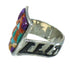Multicolor Inlay Southwest Silver Ring Size 6 QX70993