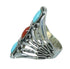 Southwest Turquoise And Coral Sterling Silver Ring Size 7-1/2 WX82440