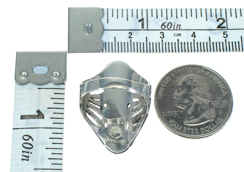 Southwest Sterling Silver Coral And Turquoise Ring Size 7-3/4 WX82505