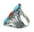 Sterling Silver Southwestern Turquoise And Coral Ring Size 6-1/4 WX82529