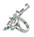 Silver Coral And Turquoise Southwest Ring Size 8-1/2 WX82694