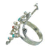 Southwestern Silver Turquoise And Coral Ring Size 7 WX82715