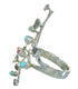 Southwestern Turquoise Silver Coral Ring Size 6-1/4 WX82734