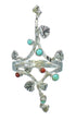 Southwestern Sterling Silver Coral And Turquoise Jewelry Ring Size 8-3/4 WX82770
