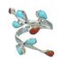Silver Southwestern Turquoise Coral Ring Size 8-1/4 QX82882