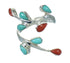 Genuine Sterling Silver Southwestern Turquoise Coral Ring Size 6-1/4 QX82891