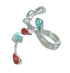Genuine Sterling Silver Southwestern Turquoise Coral Ring Size 6-1/4 QX82891