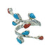 Turquoise Coral Silver Southwestern Ring Size 8-3/4 QX82909