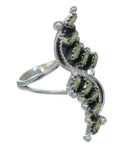 Southwest Silver Turquoise Needlepoint Ring Size 5-1/4 YX80680