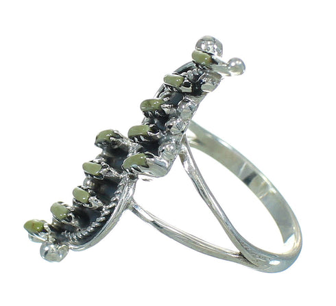 Southwest Silver Turquoise Needlepoint Ring Size 5-1/4 YX80680