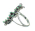 Southwestern Silver And Turquoise Needlepoint Ring Size 5-3/4 YX80950