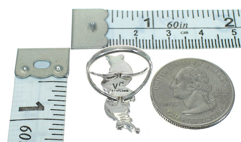 Southwestern Turquoise Needlepoint And Silver Ring Size 4-3/4 YX80979