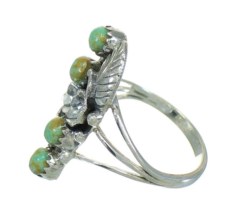 Turquoise Sterling Silver Southwestern Flower Ring Size 5 YX81010