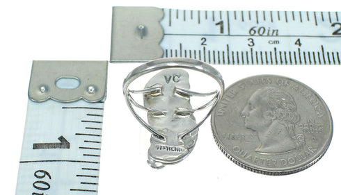 Silver And Turquoise Southwestern Flower Ring Size 8 YX81032