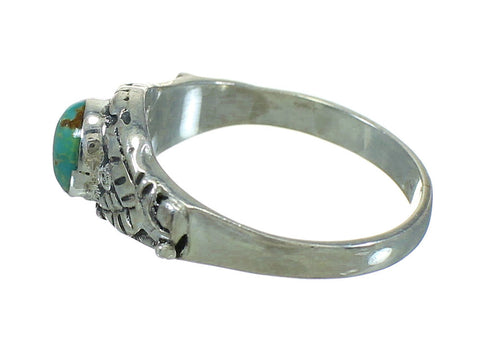 Silver Turquoise Southwestern Ring Size 5-1/4 YX81099