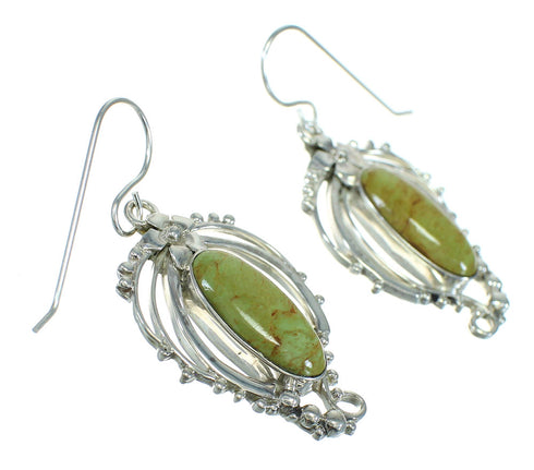 Southwest Turquoise Silver Hook Dangle Earrings RX65147