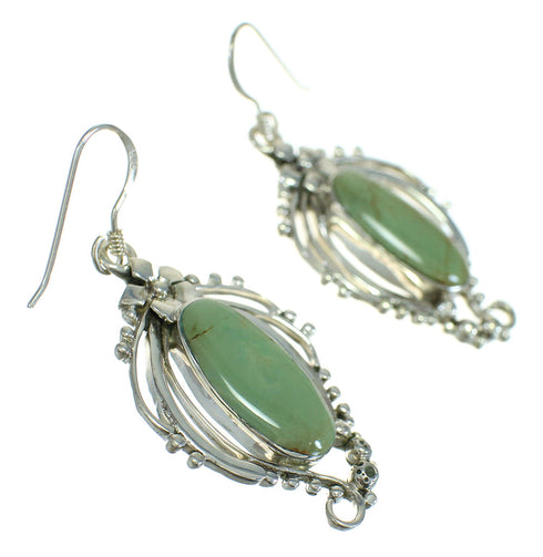 Genuine Sterling Silver Southwest Turquoise Hook Dangle Earrings RX65155