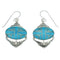 Silver Turquoise Hook Dangle Earrings YX78760