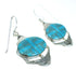 Silver Turquoise Hook Dangle Earrings YX78760